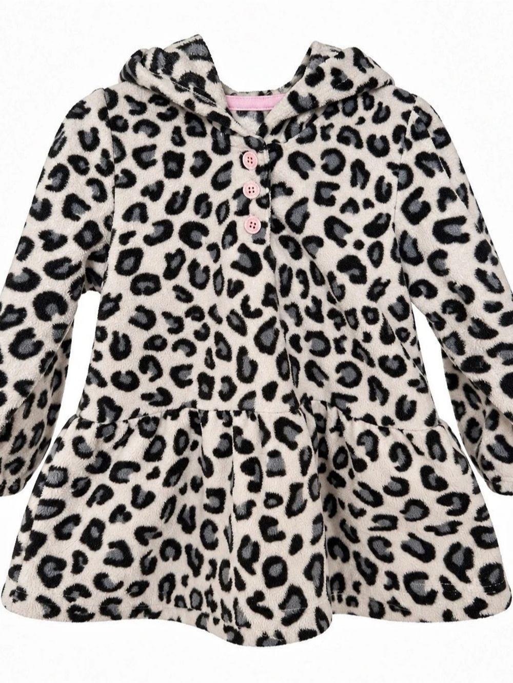 Carter’s Baby Girl Leopard Fleece Hooded Dress 18M